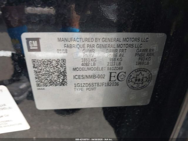 1G1ZD5ST8JF182036 Chevrolet MALIBU LT