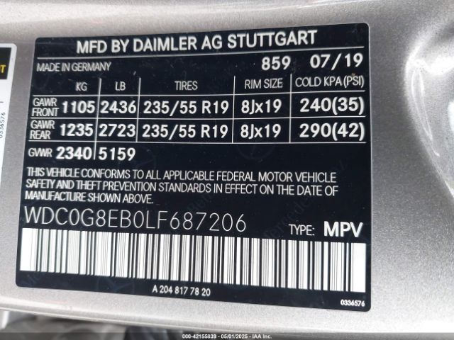 2020 MERCEDES-BENZ GLC 300 WDC0G8EB0LF687206 Photo 8