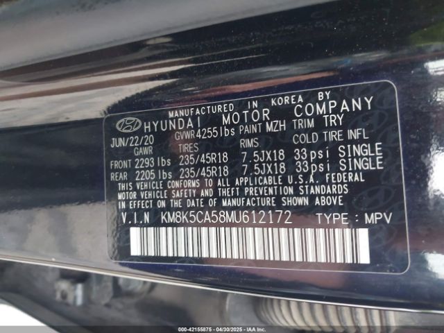 2021 HYUNDAI KONA KM8K5CA58MU612172 Photo 8