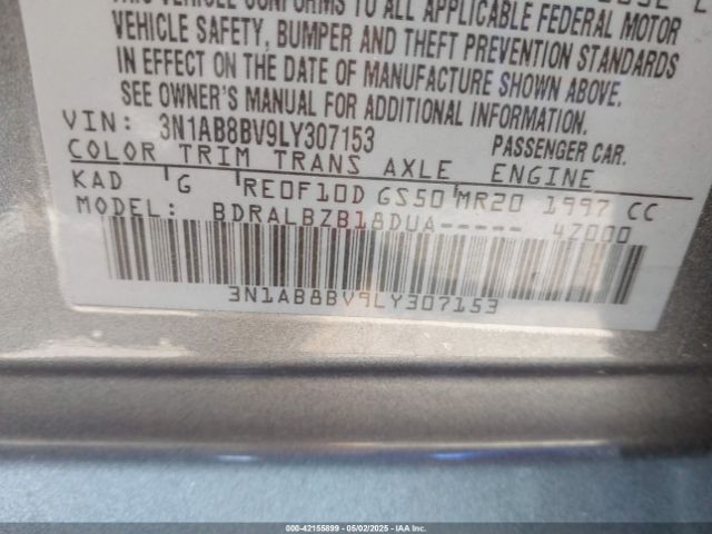 3N1AB8BV9LY307153 Nissan Sentra S Xtronic Cvt
