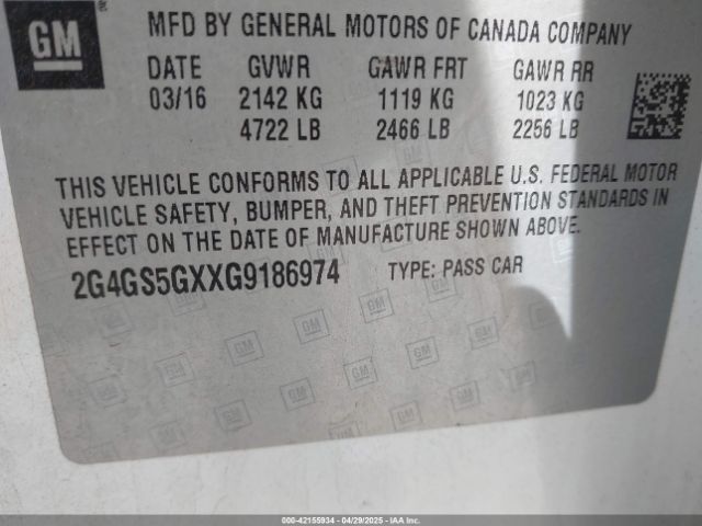 2G4GS5GXXG9186974 Buick Regal Turbo Premium Ii