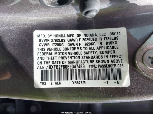 19XFB2F80EE047489 Honda CIVIC EX