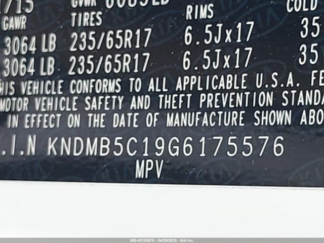 KNDMB5C19G6175576 KIA SEDONA LX