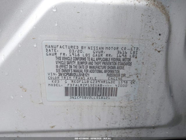 3N1CP5BV2LL518121 Nissan Kicks