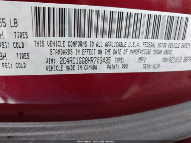 2C4RC1GG8HR703435 Chrysler Pacifica Limited
