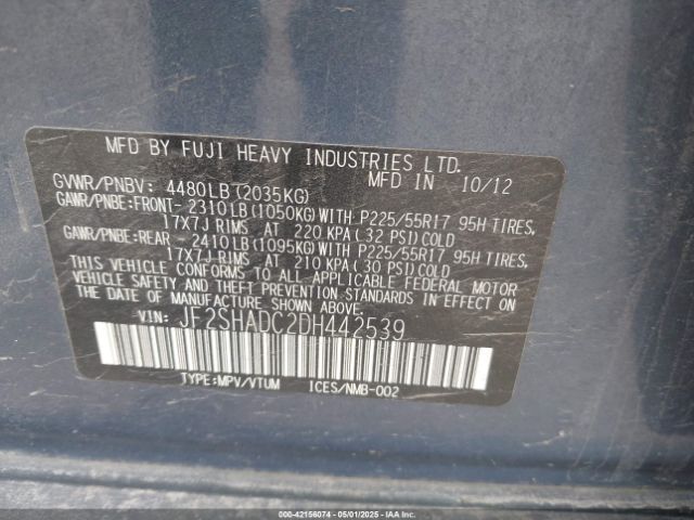 2013 SUBARU FORESTER JF2SHADC2DH442539 Photo 8