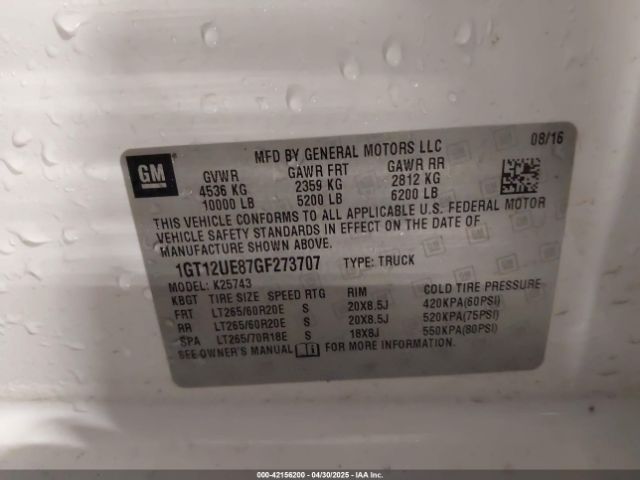 1GT12UE87GF273707 GMC Sierra 2500hd Denali