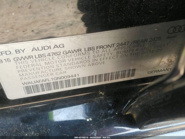 WAUAFAFL1GN009441 Audi A4 2.0t Premium