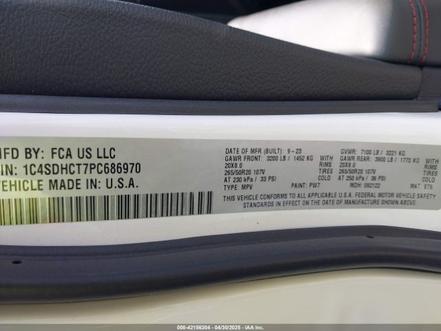 2023 DODGE DURANGO 1C4SDHCT7PC686970 Photo 8