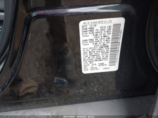 Продаж на аукціоні авто 2010 Infiniti Fx35, vin: JN8AS1MW4AM851803, номер лоту: 42156351