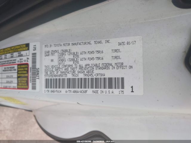 5TFSX5EN8HX050735 Toyota Tacoma Sr