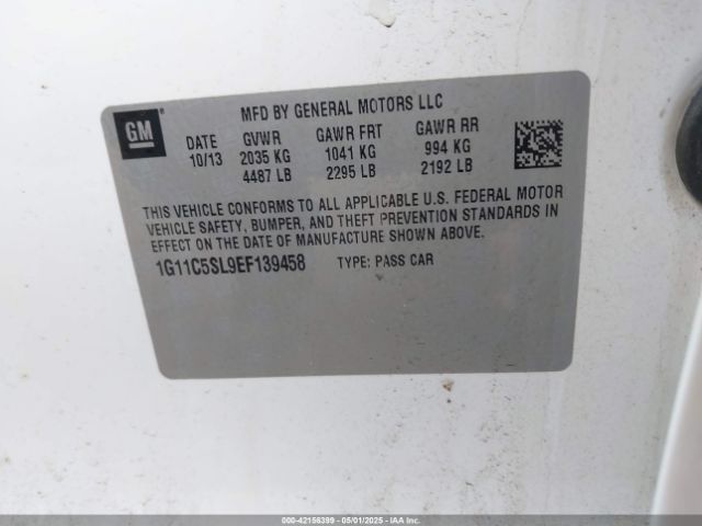 1G11C5SL9EF139458 Chevrolet lkw