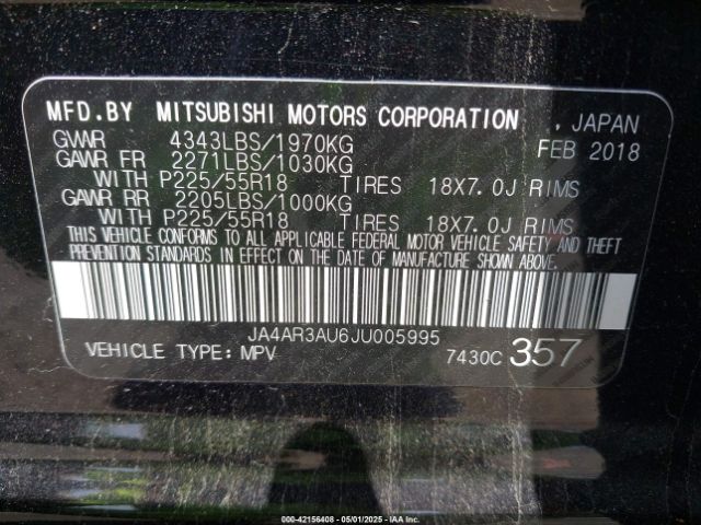 2018 MITSUBISHI OUTLANDER SPORT JA4AR3AU6JU005995 Photo 8