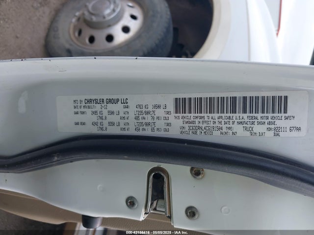 42156416 :رقم المزاد ، 3C63DRNL4CG191504 vin ، 2012 Ram 3500 Laramie Longhorn/limited Edition مزاد بيع