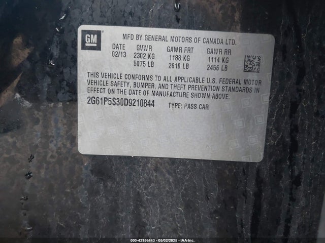 2013 CADILLAC XTS 2G61P5S30D9210844 Photo 8