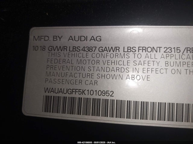 2019 AUDI A3 WAUAUGFF5K1010952 Photo 8