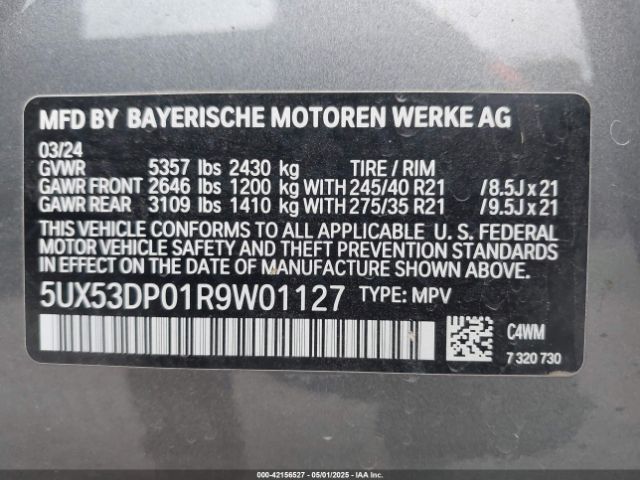 2024 BMW X3 5UX53DP01R9W01127 Photo 8