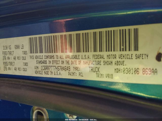 1C6RR7TT7HS704649 RAM 1500 Slt  4x4 6'4 Box