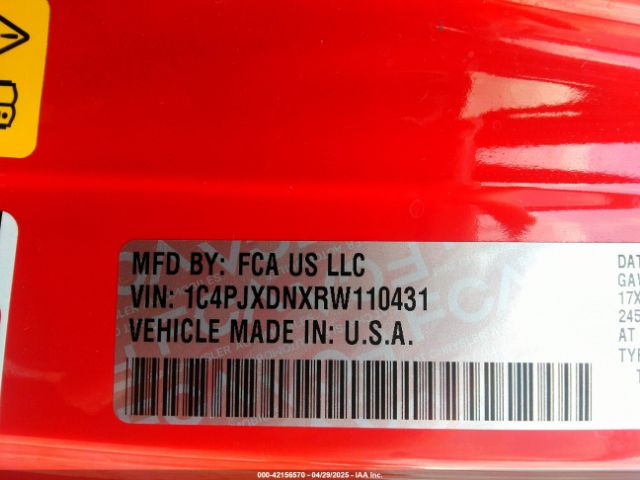 1C4PJXDNXRW110431 Jeep Wrangler 4-door Sport S 4x4