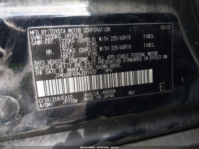 JTMD6RFV0NJ019432 Toyota Rav4 Hybrid Limited