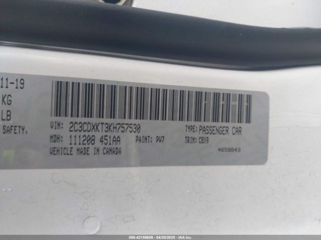 2019 DODGE CHARGER 2C3CDXKT3KH757530 Photo 8