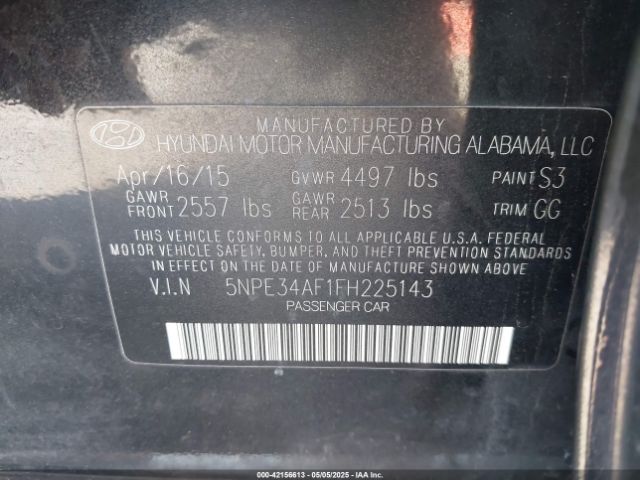5NPE34AF1FH225143 Hyundai Sonata Sport