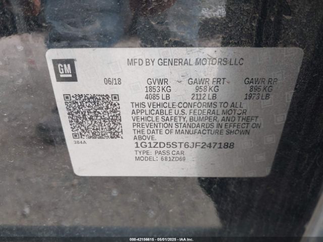 1G1ZD5ST6JF247188 Chevrolet MALIBU LT