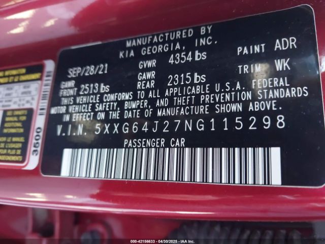2022 KIA K5 5XXG64J27NG115298 Photo 8