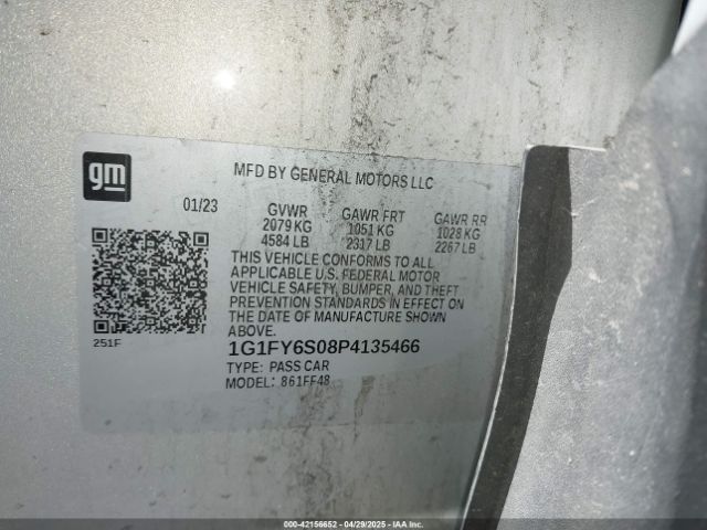 1G1FY6S08P4135466 Chevrolet Bolt Euv Fwd Lt