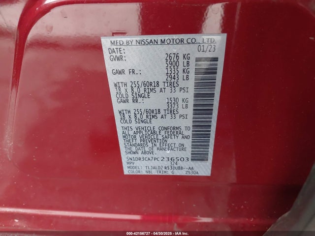 Nissan Pathfinder Sl Fwd 2023 5N1DR3CA7PC236503 Image 9
