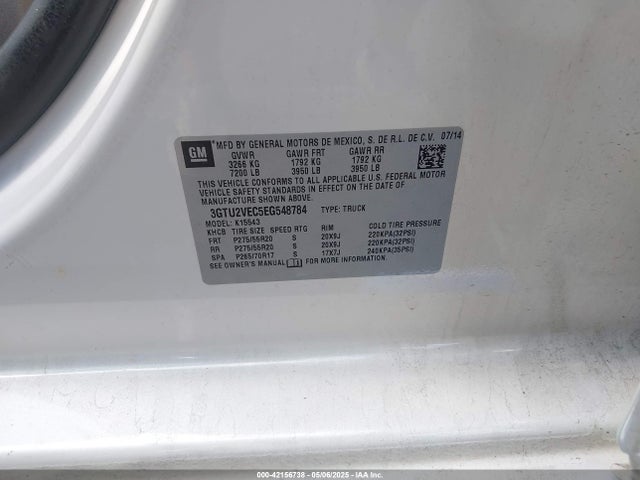 3GTU2VEC5EG548784 GMC Sierra 1500 Slt