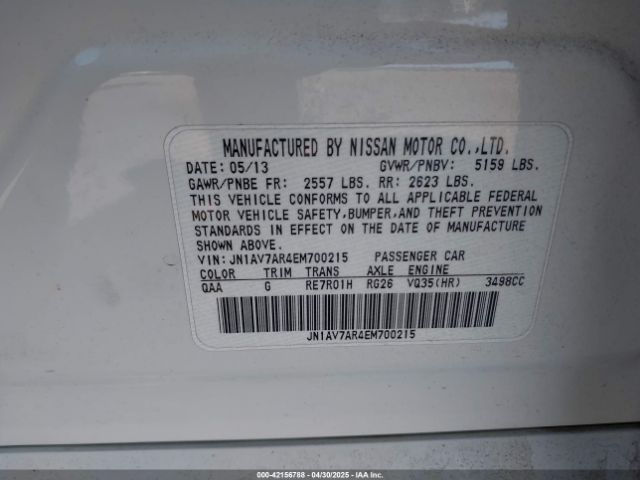 JN1AV7AR4EM700215 Infiniti Q50 Hybrid Sport