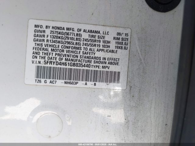 2016 ACURA MDX 5FRYD4H61GB035440 Photo 8