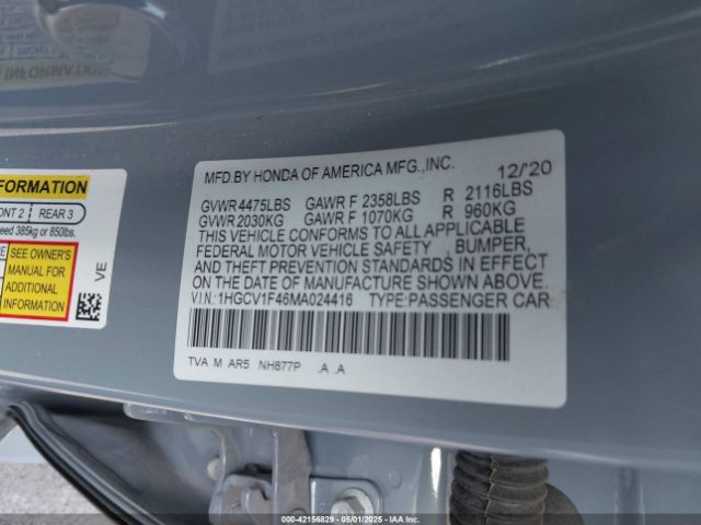 1HGCV1F46MA024416 Honda Accord Sport Special Edition