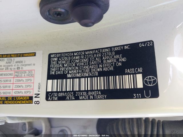 NMTKHMBX8NR145518 Toyota C-hr Limited