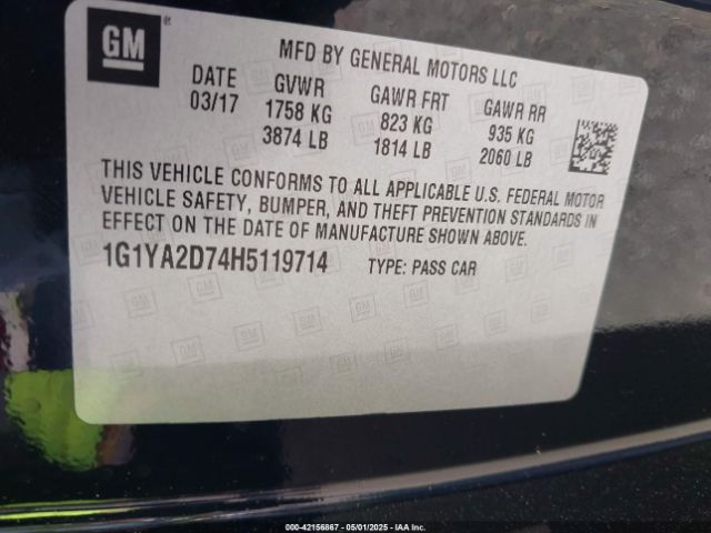 2017 CHEVROLET CORVETTE 1G1YA2D74H5119714 Photo 8