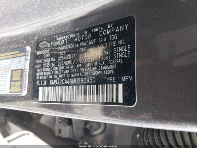 KM8J2CA49MU390950 Hyundai TUCSON SE