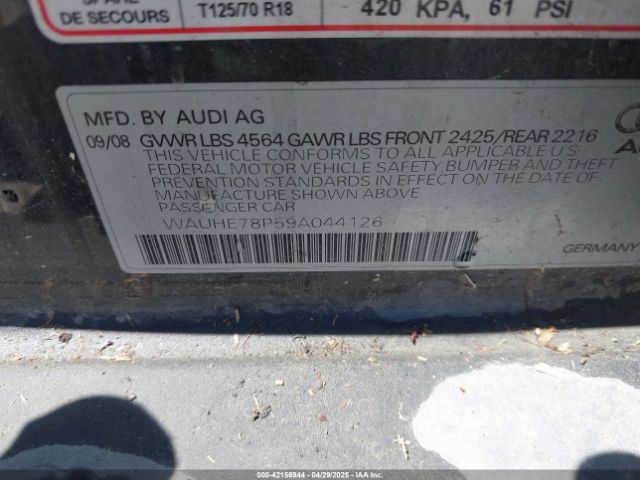 2009 AUDI A3 WAUHE78P59A044126 Photo 8