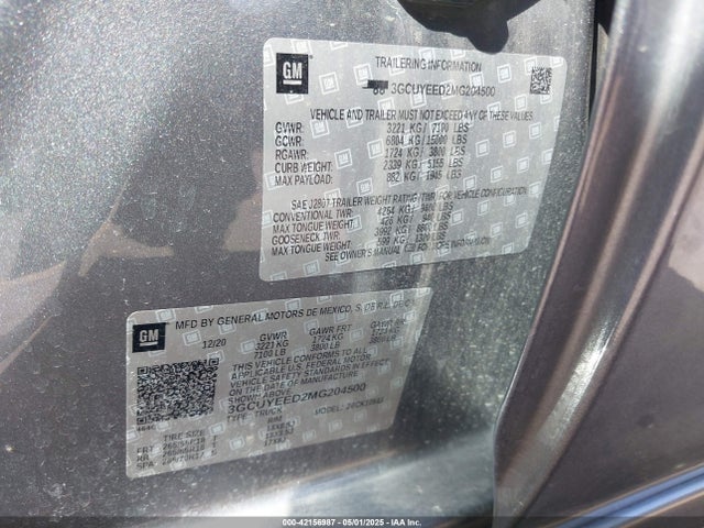 3GCUYEED2MG204500 Chevrolet Silverado 1500 4wd Short Bed Rst