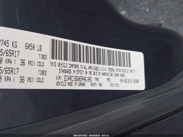 2C4RC1BG0ER461081 Chrysler Town & Country Touring
