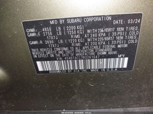 4S4BTACC7R3261547 Subaru na, u5