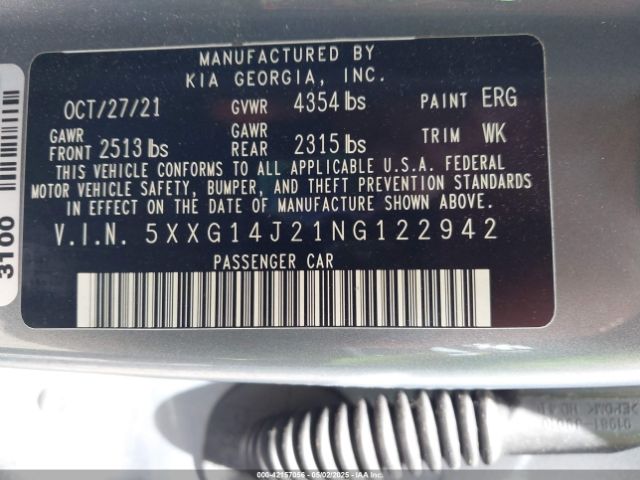 5XXG14J21NG122942 KIA K5 LXS