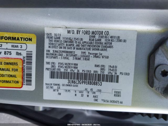 3LN6L2G99ER808853 Lincoln MKZ