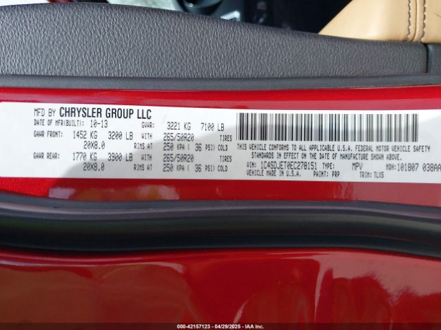 1C4SDJET0EC278151 Dodge Durango Citadel