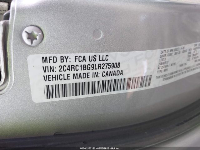 2C4RC1BG9LR275908 Chrysler Pacifica Touring L