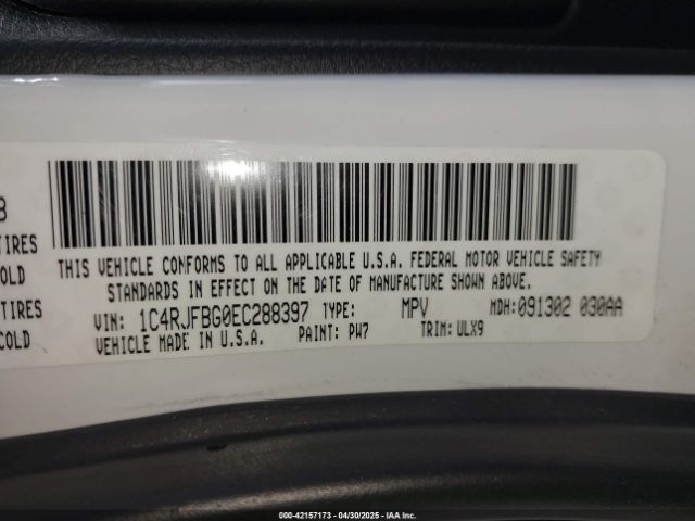 1C4RJFBG0EC288397 Jeep Grand Cherokee Limited