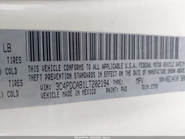 2020 DODGE JOURNEY 3C4PDCAB1LT202194 Photo 8