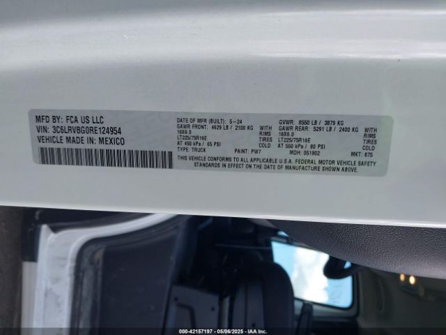 3C6LRVBG0RE124954 RAM Promaster 1500