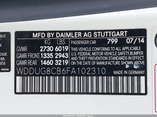 WDDUG8CB6FA102310 Mercedes-Benz S 550