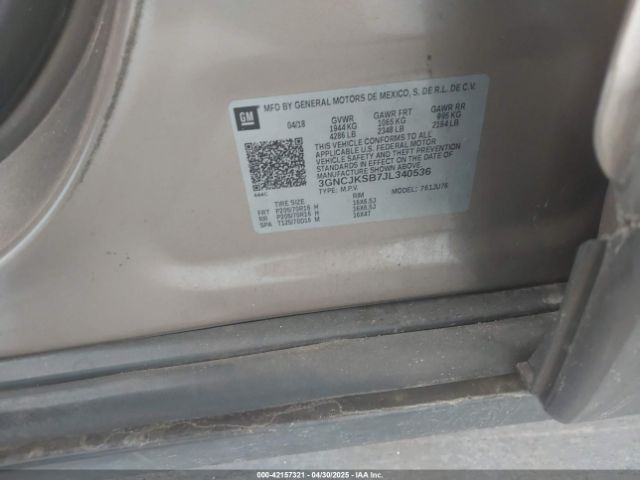 3GNCJKSB7JL340536 Chevrolet TRAX LS